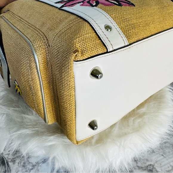 Coach Floral straw Tote Bag with matching wristlet - collectors piece - ENC - Picture 11 of 14